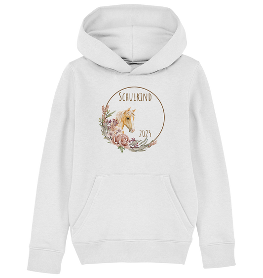 Schulkind Pferd Bio Hoodie personalisierbar
