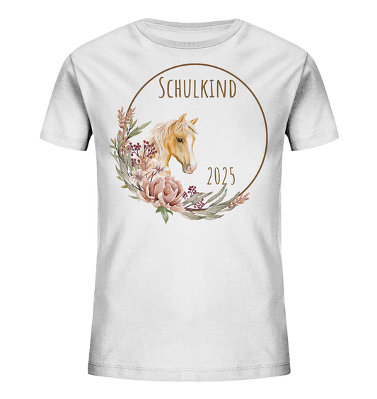 Schulkind Pferd Bio T-Shirt personalisierbar