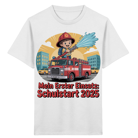 Mein erster Einsatz – Schulstart 2025 Feuerwehr Kind - Bio T-Shirt
