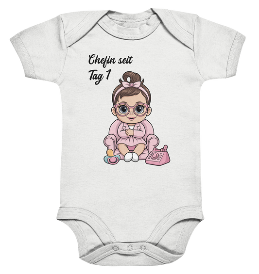 Boss Baby Girl personalisierter Bio Babybody