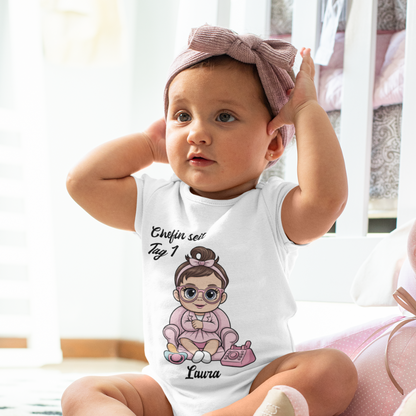 Boss Baby Girl personalisierter  Bio Babybody