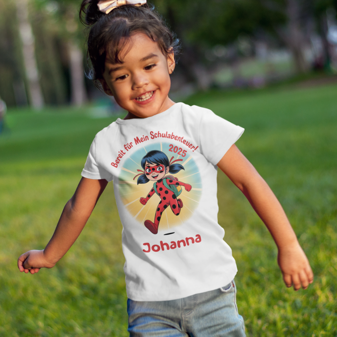 Ladybug Schulheldin Bio T-Shirt personalisierbar
