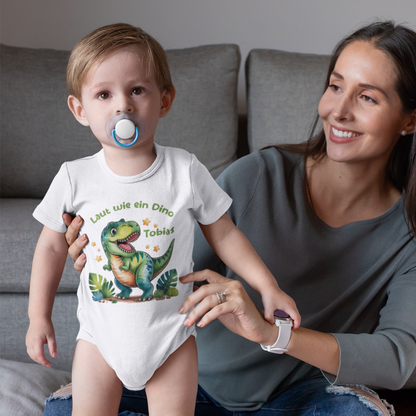 Laut wie ein Dino personalisierbar  Bio Babybody