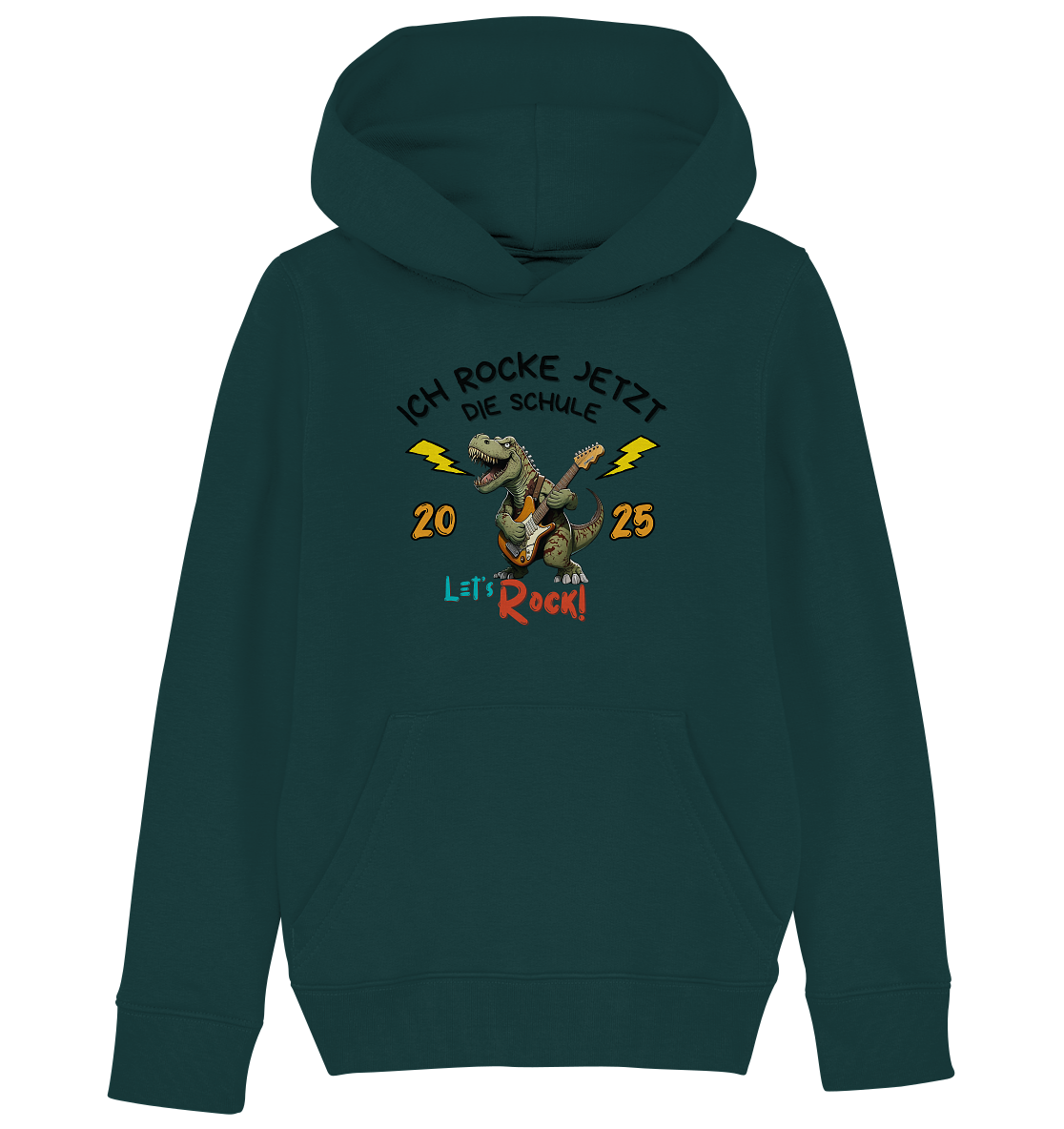 Schule Rockt T-Rex Edition Bio Hoodie personalisierbar