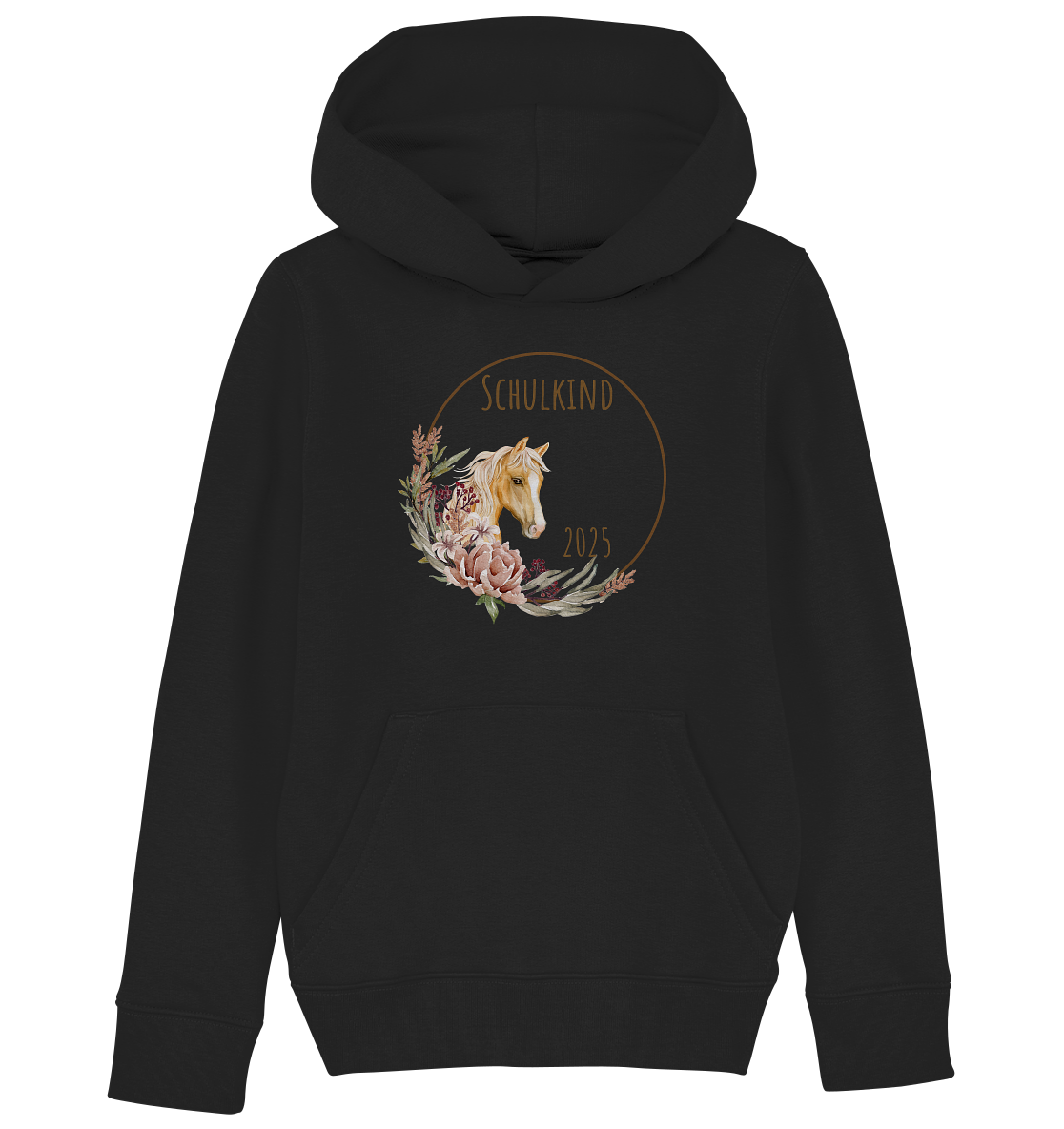 Schulkind Pferd  Bio Hoodie personalisierbar