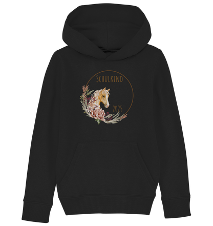 Schulkind Pferd  Bio Hoodie personalisierbar