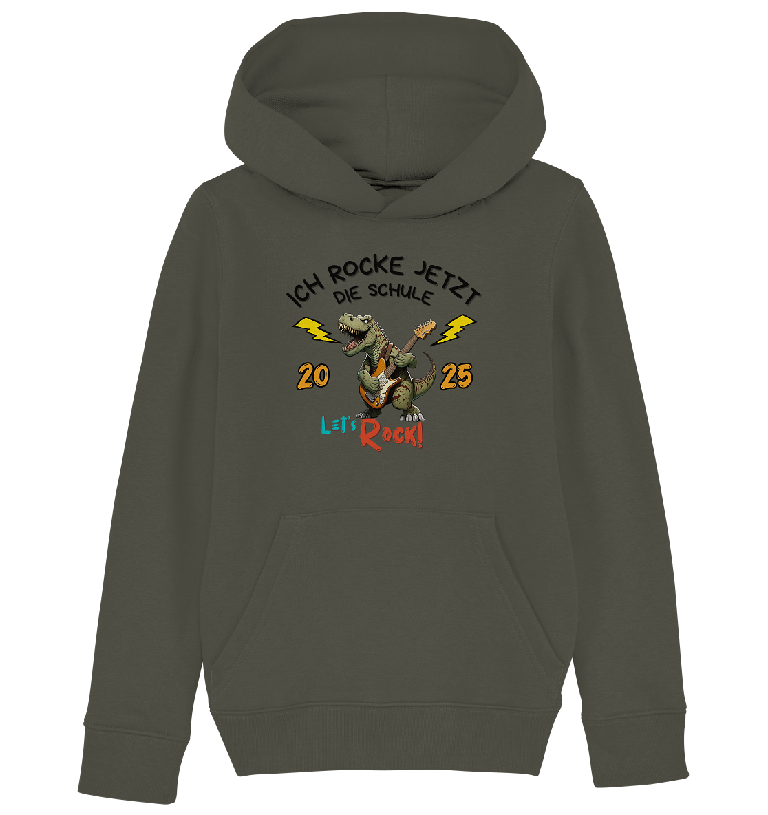Schule Rockt T-Rex Edition Bio Hoodie personalisierbar
