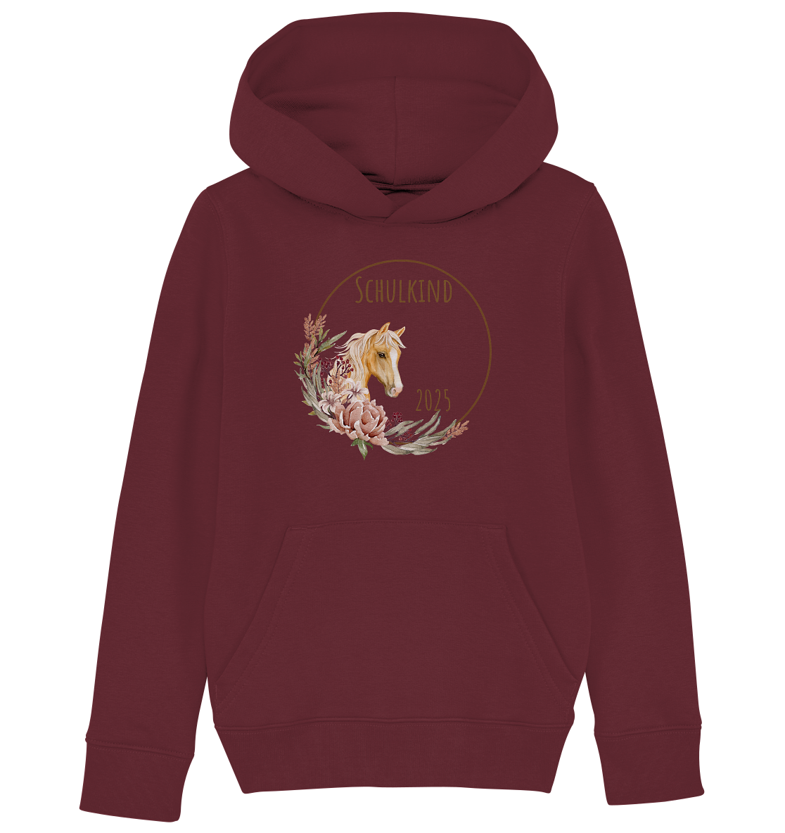Schulkind Pferd  Bio Hoodie personalisierbar
