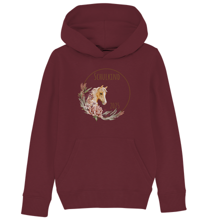 Schulkind Pferd  Bio Hoodie personalisierbar