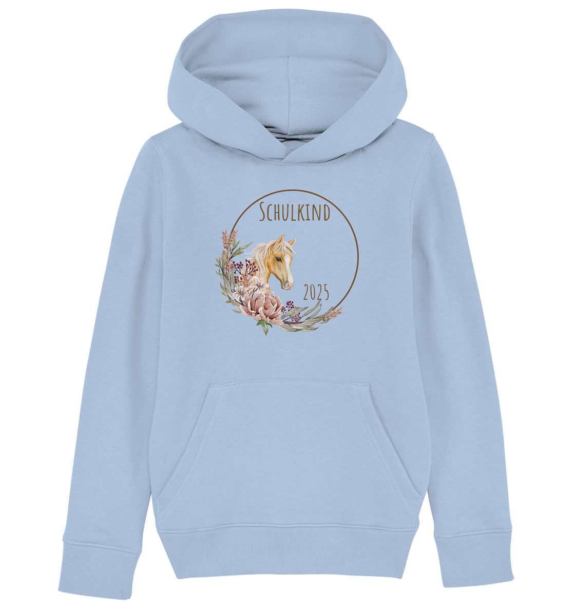 Schulkind Pferd  Bio Hoodie personalisierbar