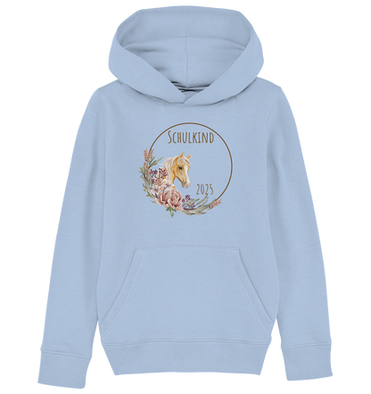 Schulkind Pferd  Bio Hoodie personalisierbar