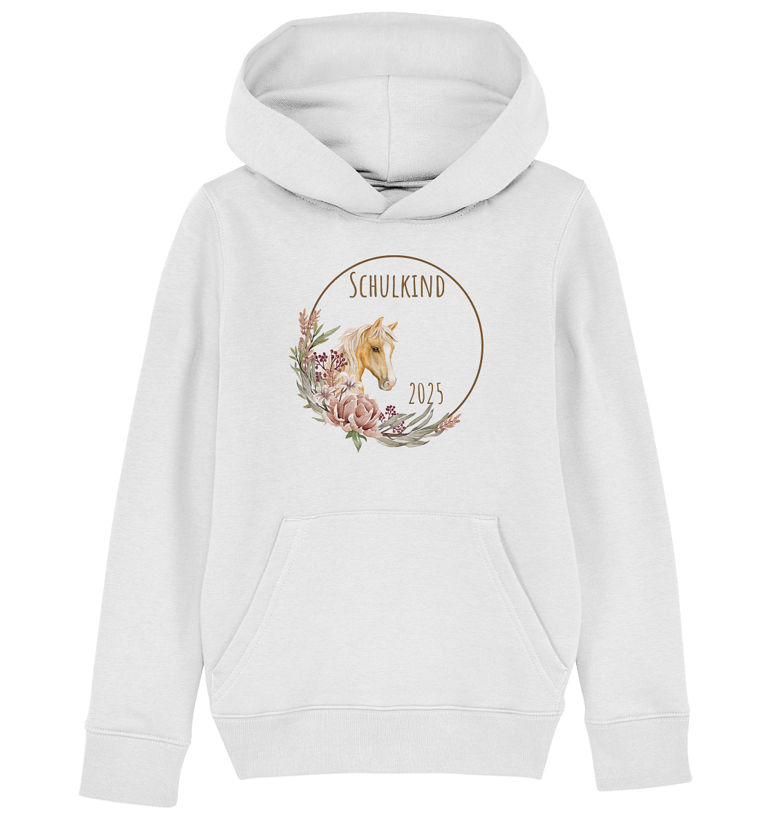Schulkind Pferd  Bio Hoodie personalisierbar