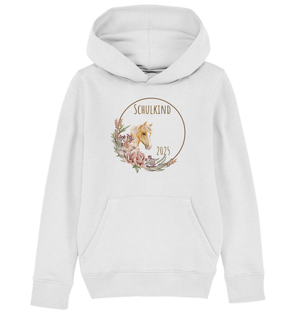 Schulkind Pferd  Bio Hoodie personalisierbar