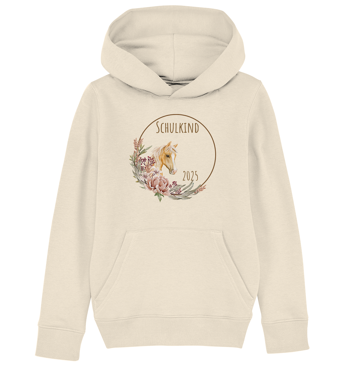 Schulkind Pferd  Bio Hoodie personalisierbar