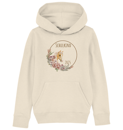 Schulkind Pferd  Bio Hoodie personalisierbar