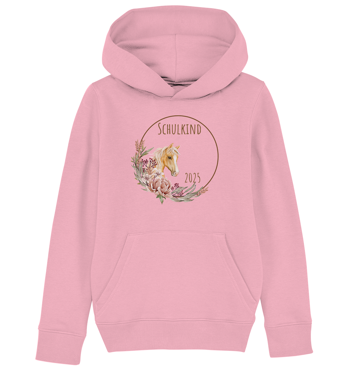 Schulkind Pferd  Bio Hoodie personalisierbar