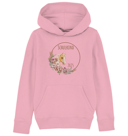 Schulkind Pferd  Bio Hoodie personalisierbar