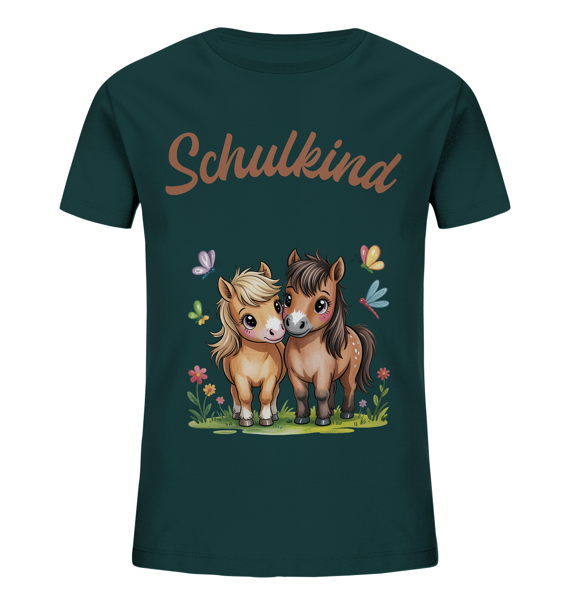 Ponyfreunde Bio T-Shirt zur Einschulung – mit Namen personalisiert