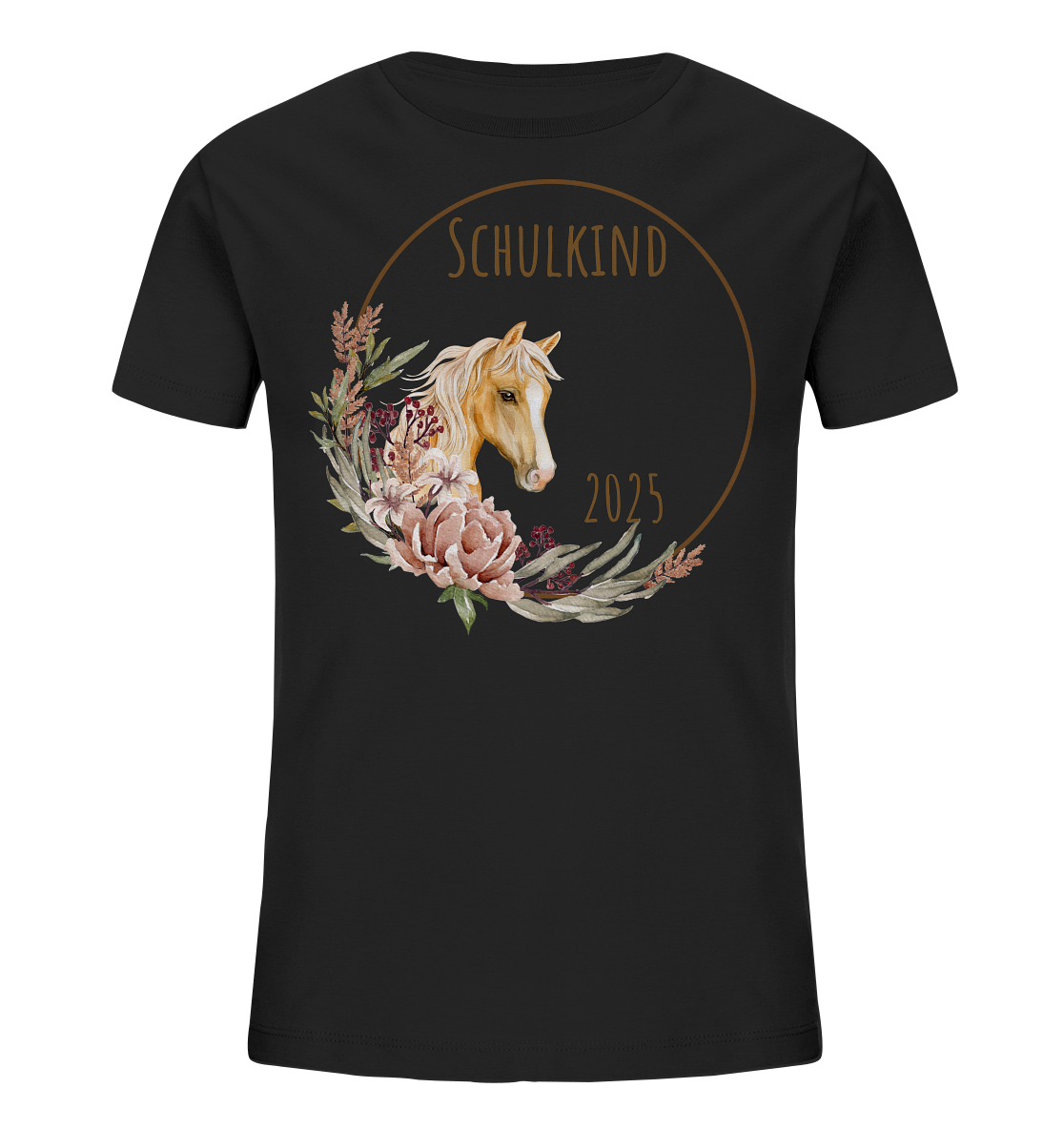 Schulkind Pferd  Bio T-Shirt personalisierbar