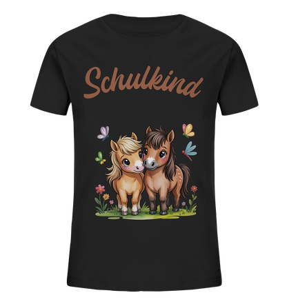 Ponyfreunde Bio T-Shirt zur Einschulung – mit Namen personalisiert
