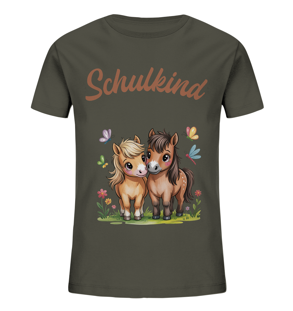 Ponyfreunde Bio T-Shirt zur Einschulung – mit Namen personalisiert