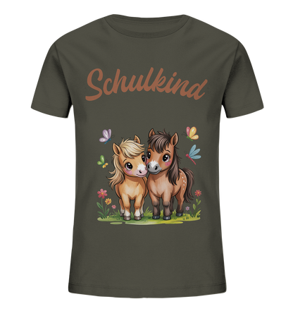 Ponyfreunde Bio T-Shirt zur Einschulung – mit Namen personalisiert