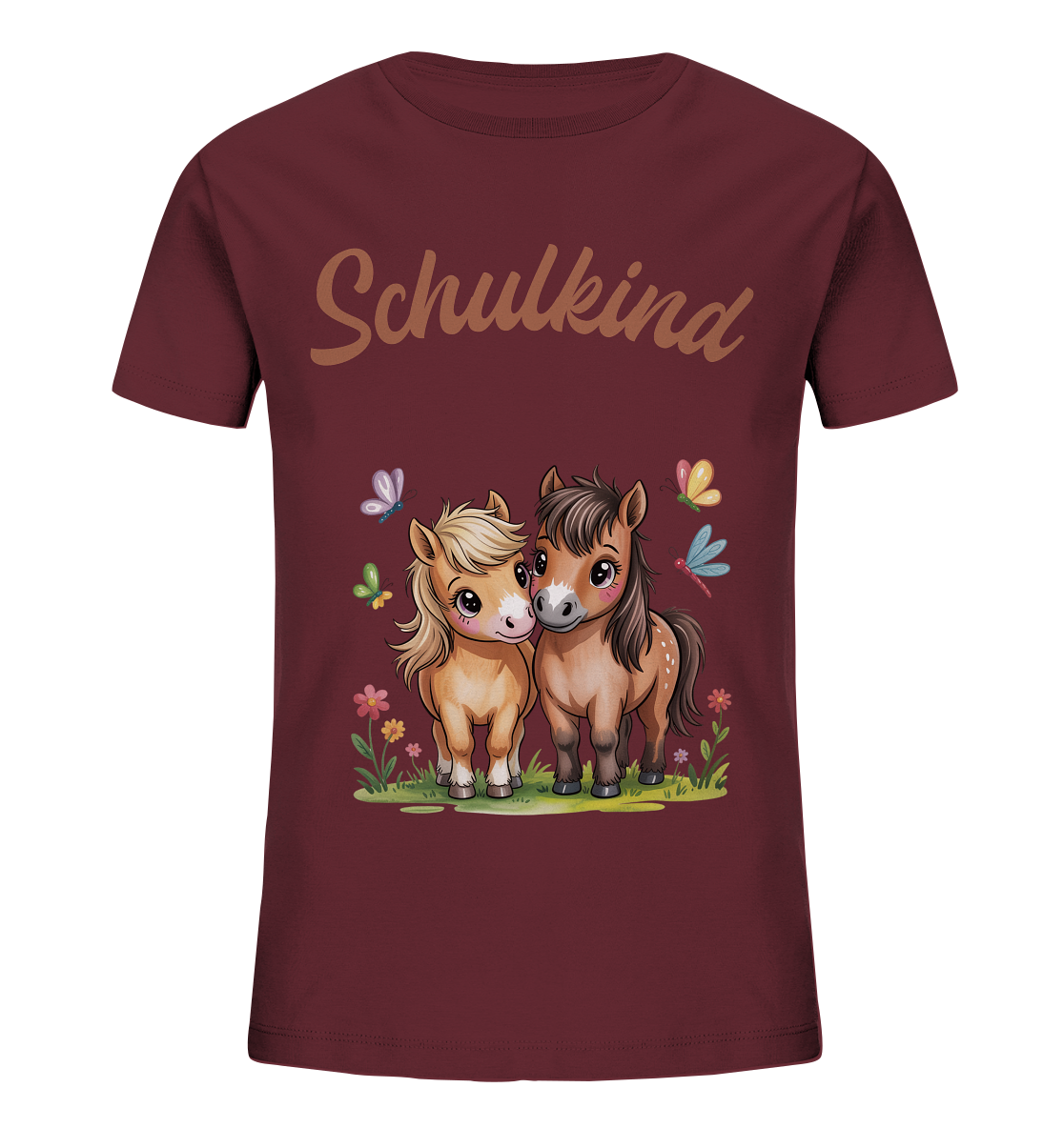 Ponyfreunde Bio T-Shirt zur Einschulung – mit Namen personalisiert
