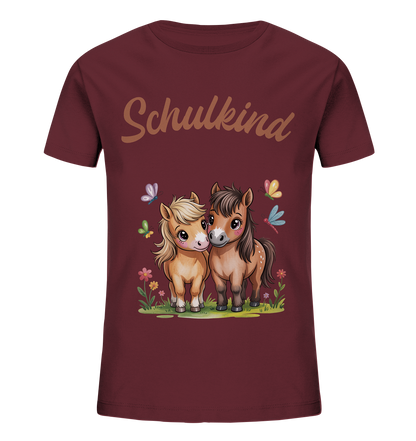 Ponyfreunde Bio T-Shirt zur Einschulung – mit Namen personalisiert