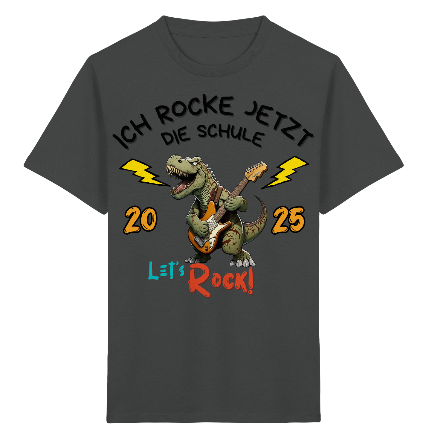 Schule Rockt T-Rex Edition Bio T-Shirt personalisierbar