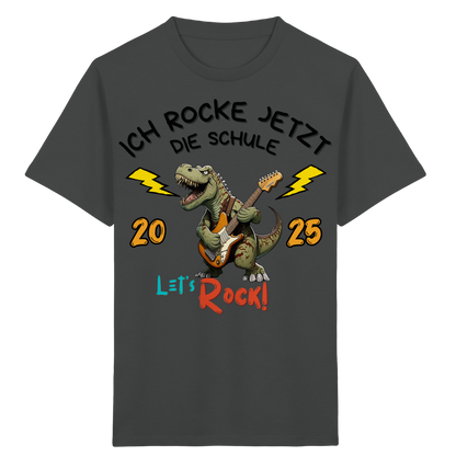 Schule Rockt T-Rex Edition Bio T-Shirt personalisierbar