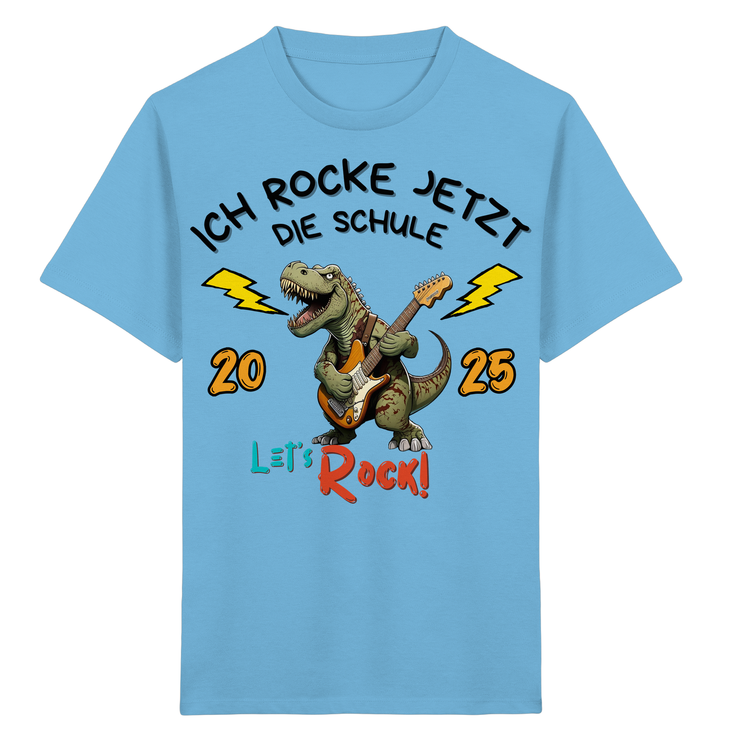 Schule Rockt T-Rex Edition Bio T-Shirt personalisierbar