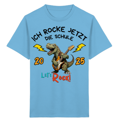 Schule Rockt T-Rex Edition Bio T-Shirt personalisierbar