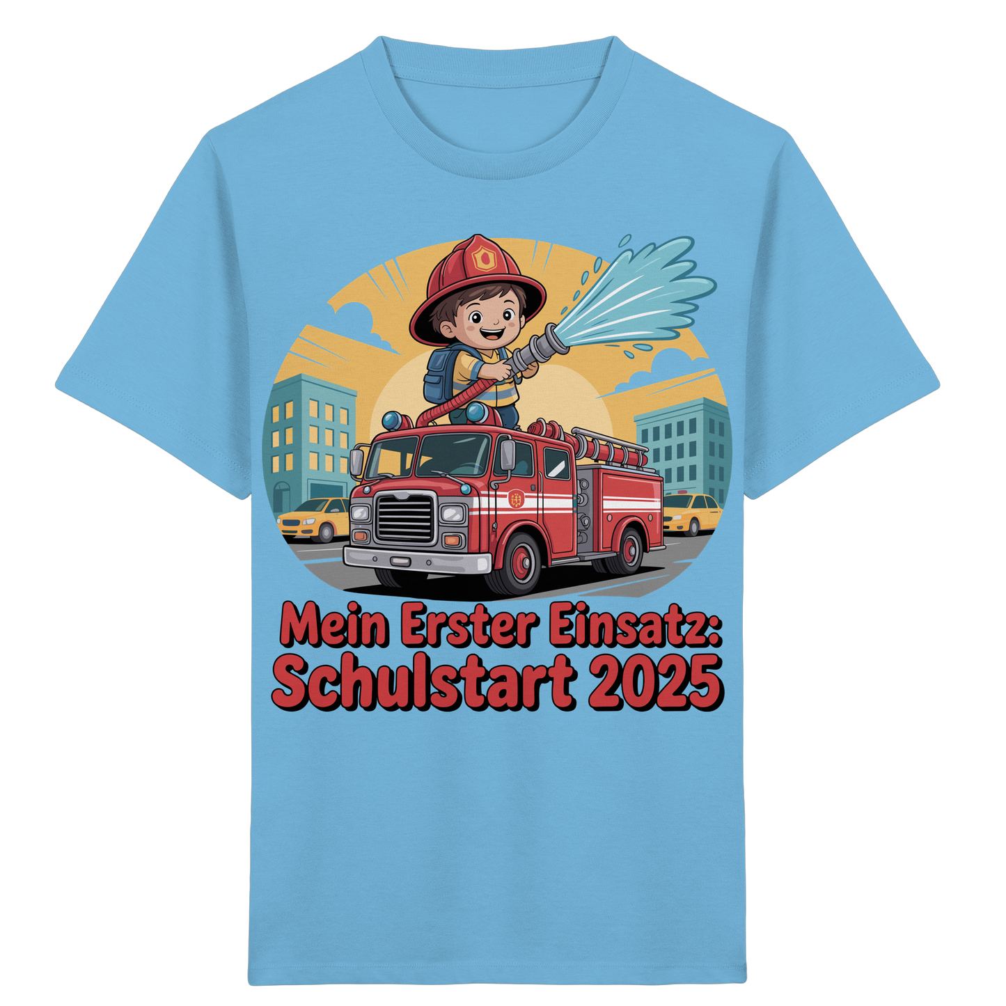 Mein erster Einsatz – Schulstart 2025 Feuerwehr Kind - Bio T-Shirt