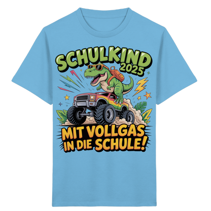 Schulkind 2025 mit Vollgas mit Name Personalisiert  - Kids Organic Shirt