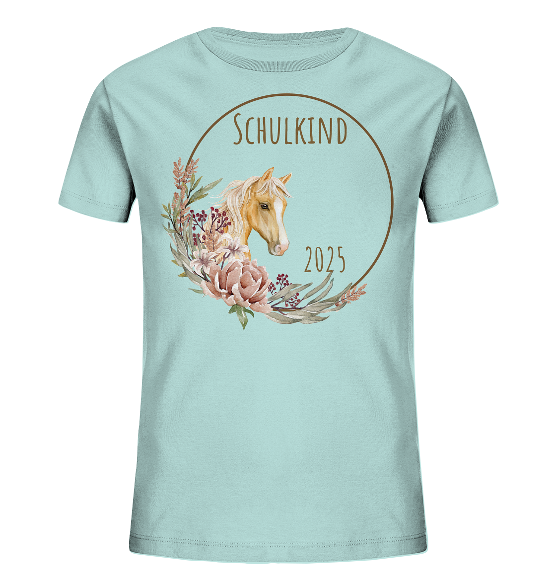 Schulkind Pferd  Bio T-Shirt personalisierbar