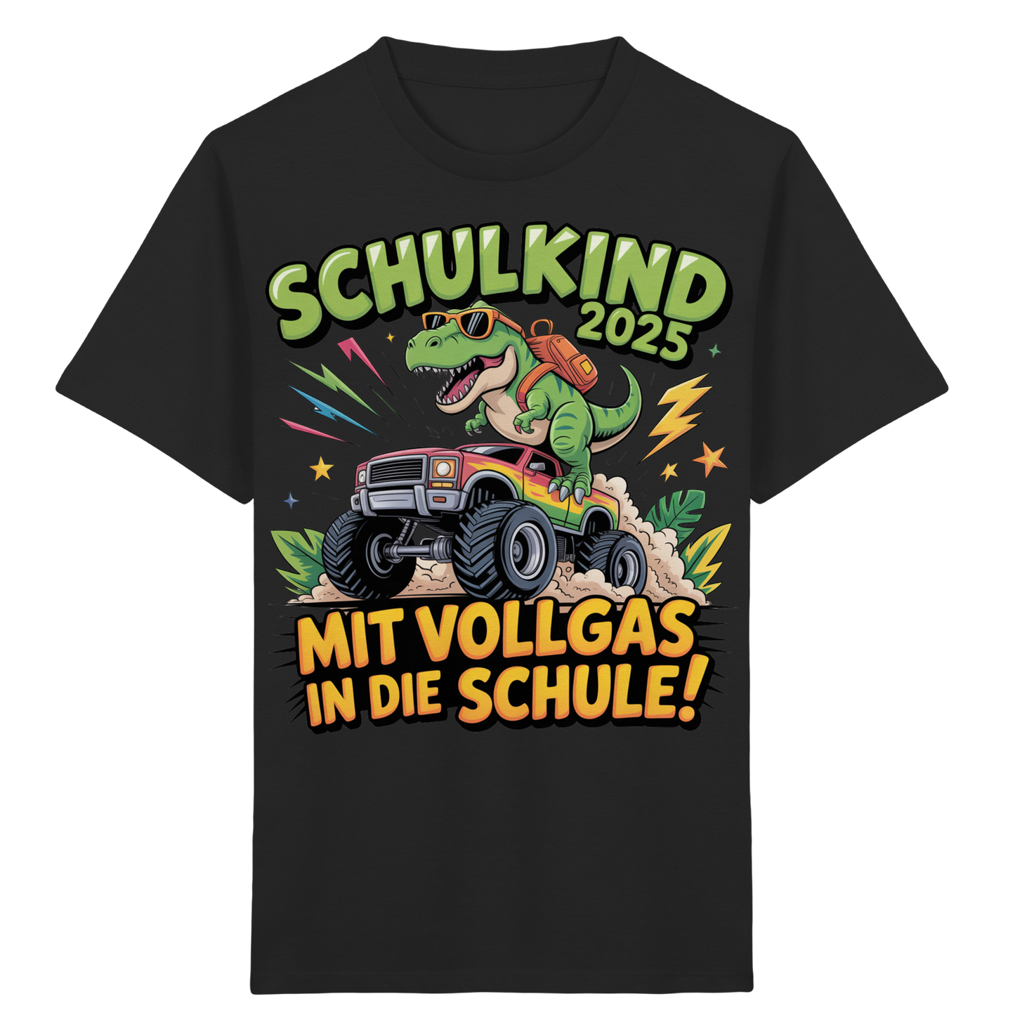 Schulkind 2025 mit Vollgas mit Name Personalisiert  - Kids Organic Shirt