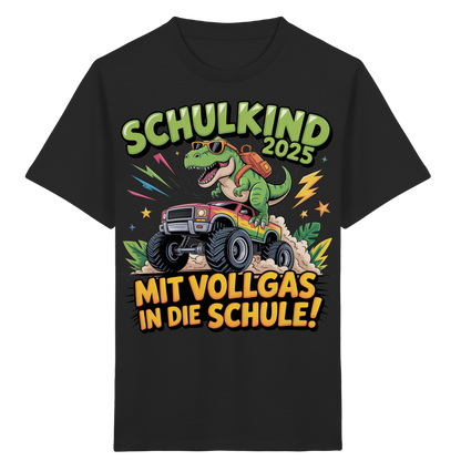 Schulkind 2025 mit Vollgas mit Name Personalisiert  - Kids Organic Shirt
