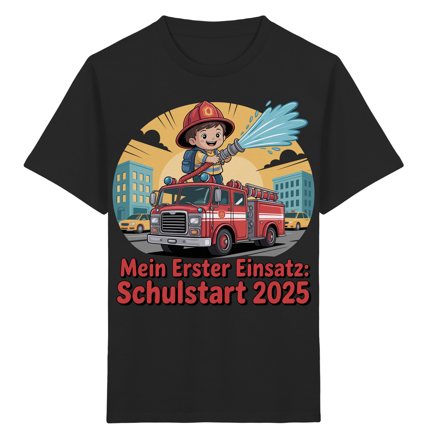 Mein erster Einsatz – Schulstart 2025 Feuerwehr Kind - Bio T-Shirt