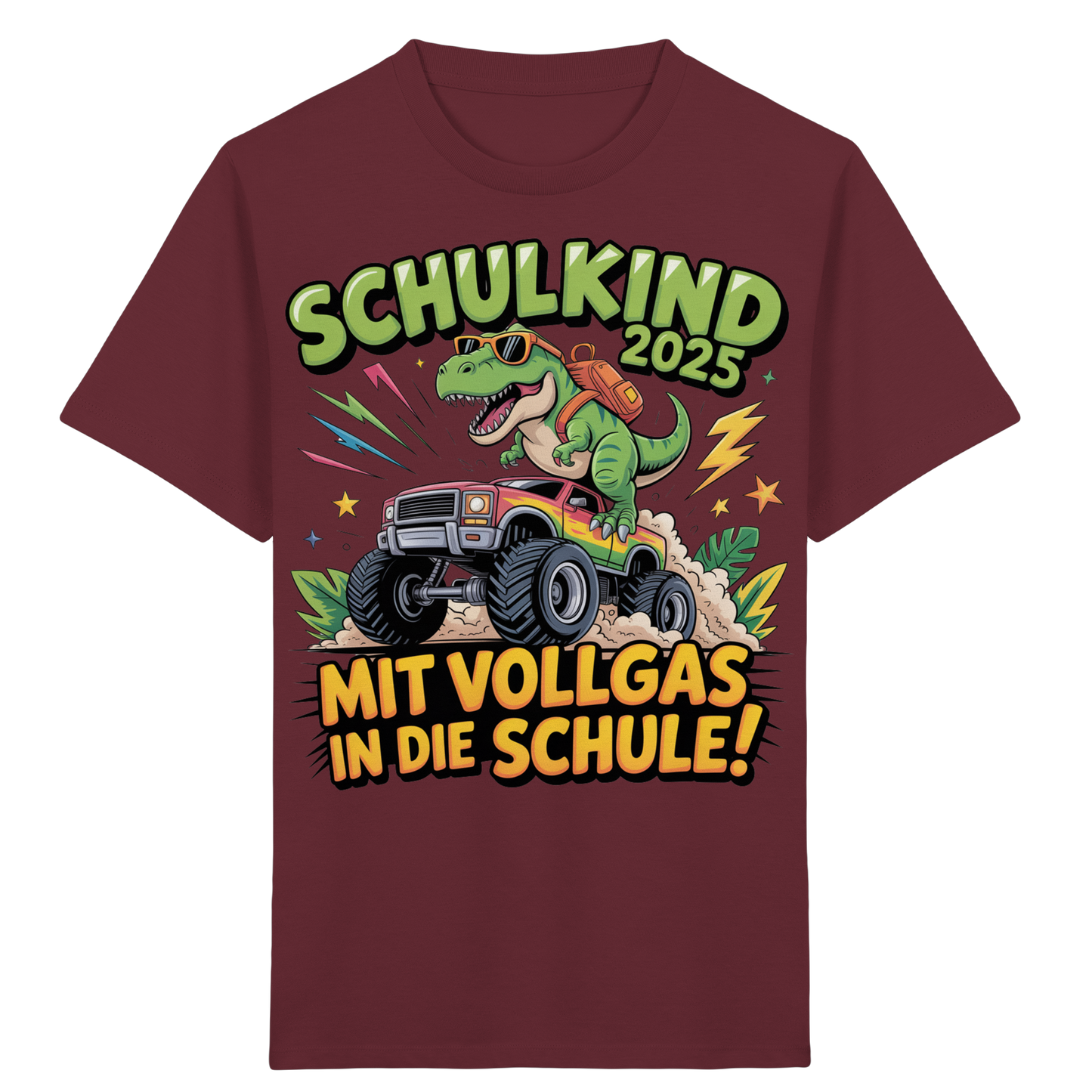 Schulkind 2025 mit Vollgas mit Name Personalisiert  - Kids Organic Shirt