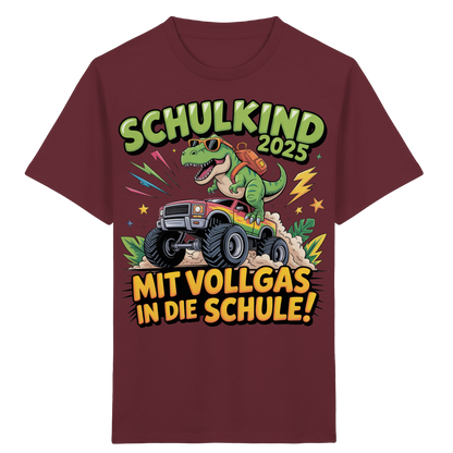 Schulkind 2025 mit Vollgas mit Name Personalisiert  - Kids Organic Shirt