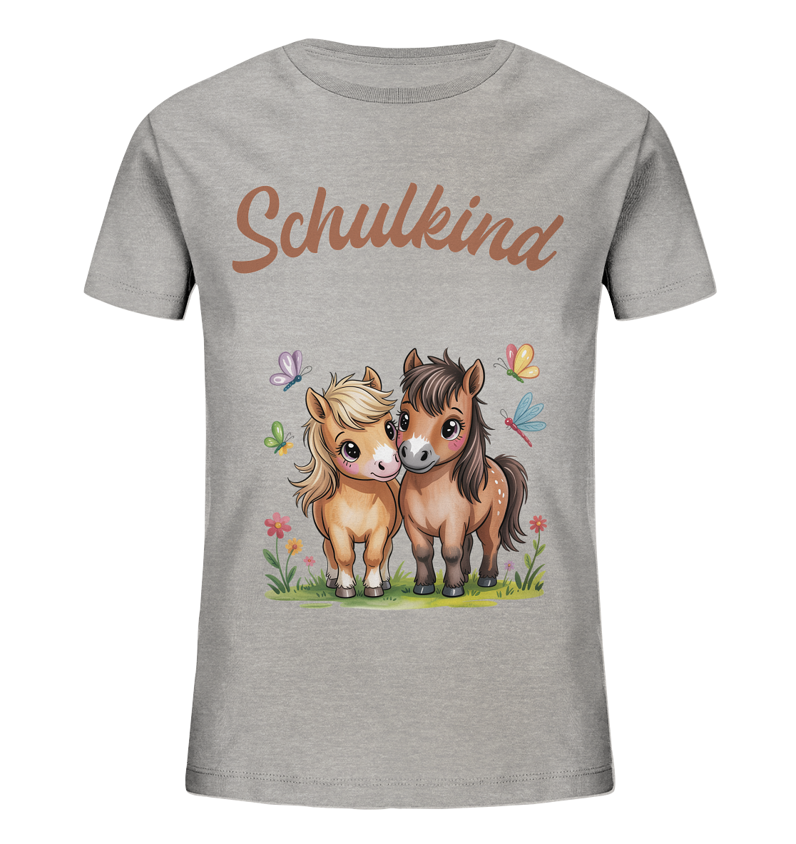 Ponyfreunde Bio T-Shirt zur Einschulung – mit Namen personalisiert