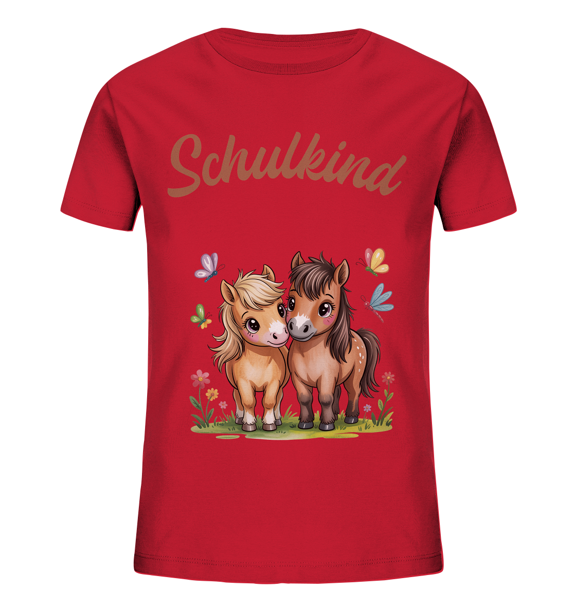 Ponyfreunde Bio T-Shirt zur Einschulung – mit Namen personalisiert