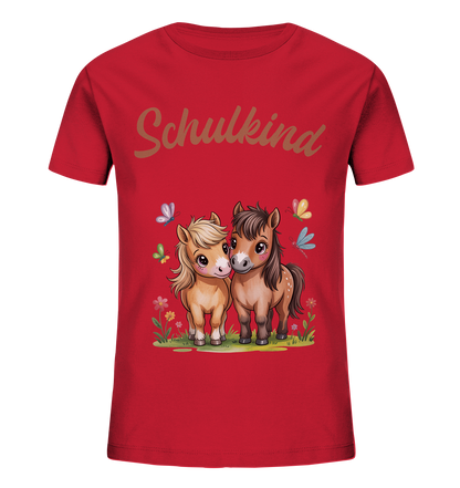 Ponyfreunde Bio T-Shirt zur Einschulung – mit Namen personalisiert