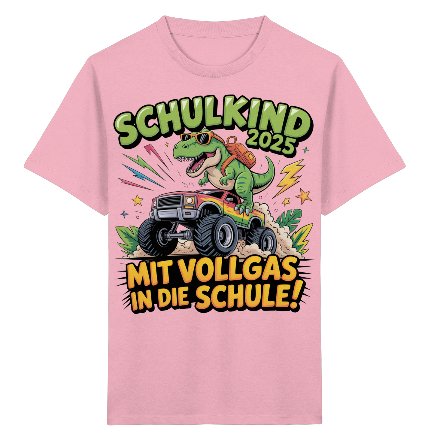 Schulkind 2025 mit Vollgas mit Name Personalisiert  - Kids Organic Shirt