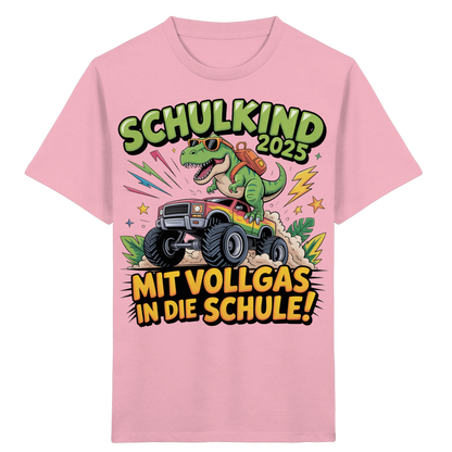 Schulkind 2025 mit Vollgas mit Name Personalisiert  - Kids Organic Shirt