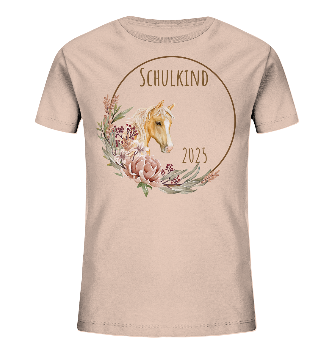 Schulkind Pferd  Bio T-Shirt personalisierbar