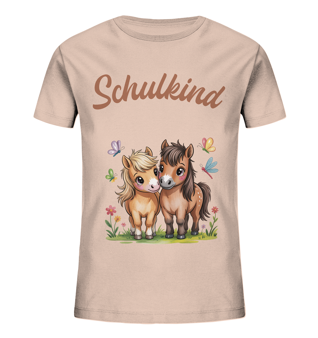 Ponyfreunde Bio T-Shirt zur Einschulung – mit Namen personalisiert