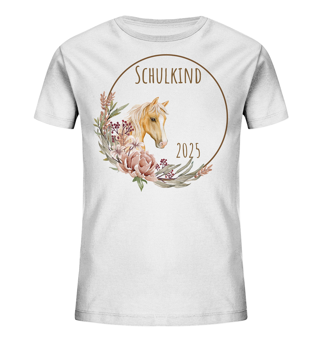 Schulkind Pferd  Bio T-Shirt personalisierbar