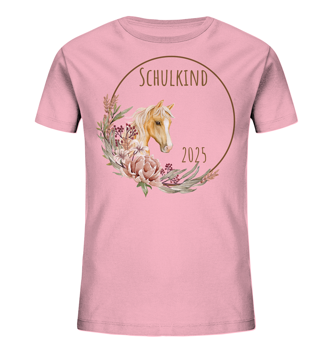 Schulkind Pferd  Bio T-Shirt personalisierbar