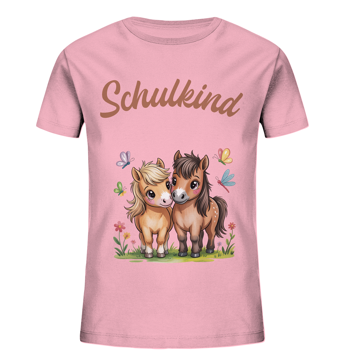 Ponyfreunde Bio T-Shirt zur Einschulung – mit Namen personalisiert